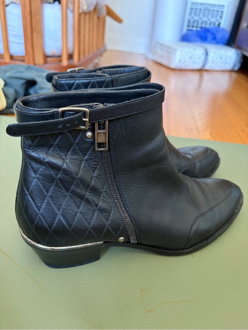 Chloe black ankle boots